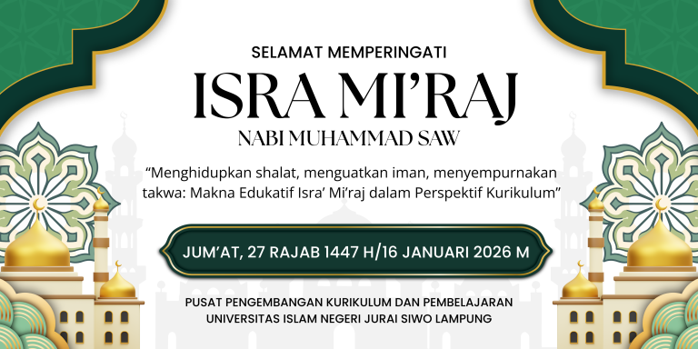 Hijau dan Emas Modern Isra Mi'raj Banner Horizontal